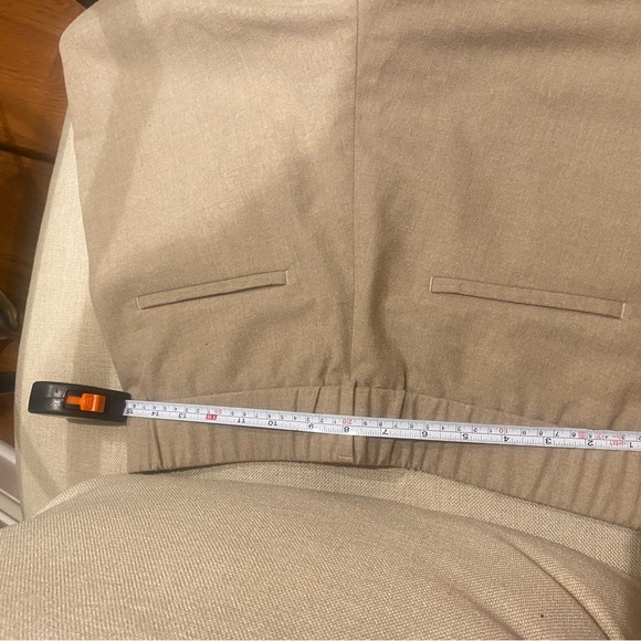 PESERICO Beige High-waisted Wool Pants/Trousers with Knit Cuff Hem - Picture 14 of 15